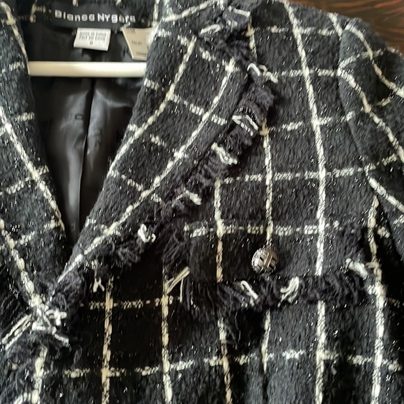 Bianca Nygard Tweed Blazer Black and White Size 6 Small - Picture 8 of 13
